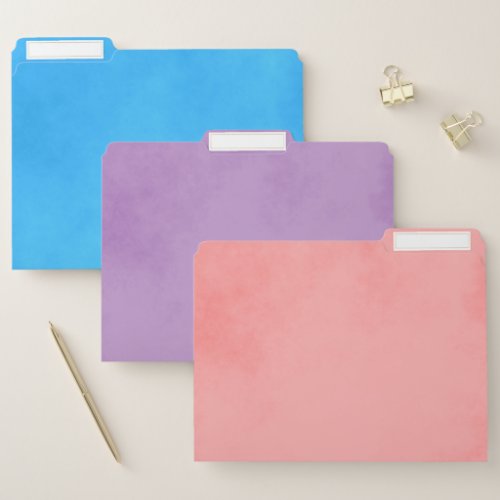 Blue Purple and Pink Colorful File Folder