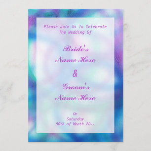 Blue, Purple and Teal Wedding. Invitation