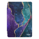 Blue Purple Aqua Gold Veins Agate Monogram iPad Pro Cover Blue Purple Aqua Gold Veins Agate Monogram iPad Pro Cover