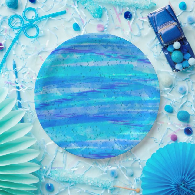 Blue, Purple, Aqua marine  Paper Plates (Party)