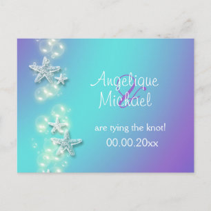 Blue purple beach starfish announcement