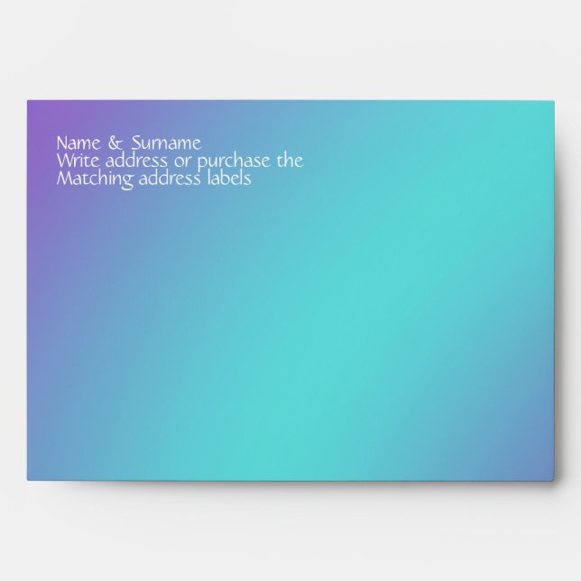 Blue purple beach starfish lilac envelope (Front)