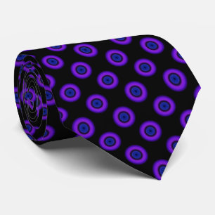 Blue Purple Black Polka Dots Neck Tie