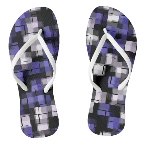 Blue Purple Black White Trendy Flip Flops