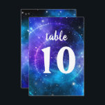 Blue Purple B'nai Mitzvah Galaxy Table Number Card<br><div class="desc">Create your own unique galaxy table number cards for your B'nai Mitzvah celebration on a easy DIY template. The neon universe design is also suitable for a bar mitzvah or bat mitzvah as well... The artwork by Raphaela Wilson features a cool watercolor swirl of blue and purple with shining stars...</div>