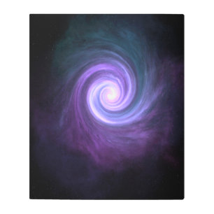 Blue Purple Bright Galaxy Metal Wall Art