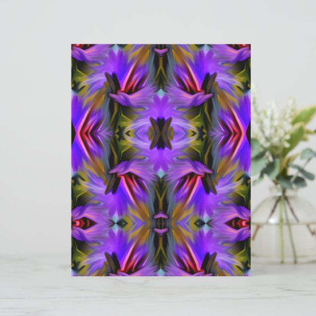 Blue Purple Brush Swirls Abstract Scrapbook Paper (Standing Front)