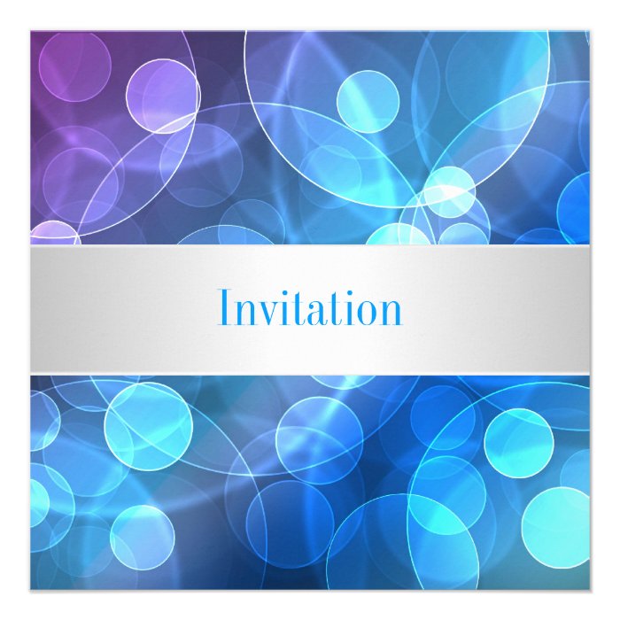 Blue Purple Bubbles 8 Birthday Event Personalized Invitation