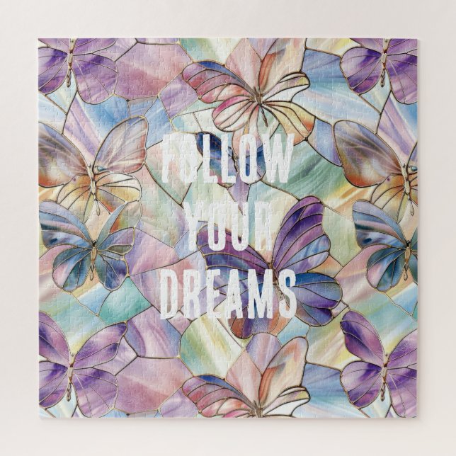 Blue Purple Butterflies Jigsaw Puzzle (Vertical)