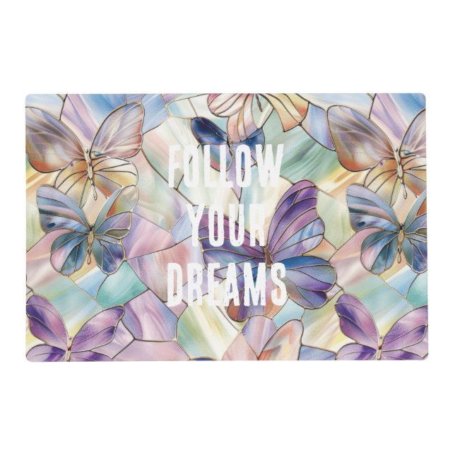 Blue Purple Butterflies Placemat (Front)
