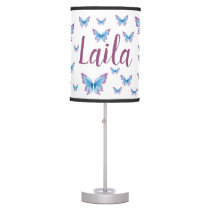 Blue & purple butterfly for nursery  table lamp