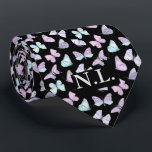 Blue Purple Butterfly Pattern Wedding Neck Tie<br><div class="desc">Add a touch of sophistication and nature-inspired charm to your wedding attire with this elegant pastel butterfly pattern tie. Featuring a soft, delicate design of butterflies in shades of pink, purple, and teal, this customizable tie is perfect for groomsmen, the groom, or anyone attending a spring or garden-themed wedding. Crafted...</div>