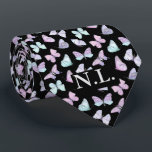 Blue Purple Butterfly Pattern Wedding Neck Tie<br><div class="desc">Add a touch of sophistication and nature-inspired charm to your wedding attire with this elegant pastel butterfly pattern tie. Featuring a soft, delicate design of butterflies in shades of pink, purple, and teal, this customizable tie is perfect for groomsmen, the groom, or anyone attending a spring or garden-themed wedding. Crafted...</div>