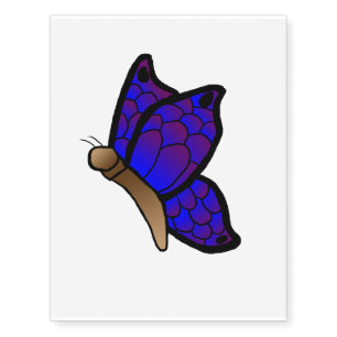 Blue/purple butterfly (profile) temporary tattoo