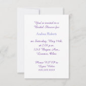 Blue Purple Butterfly Swirl Bridal Shower Invitation (Back)