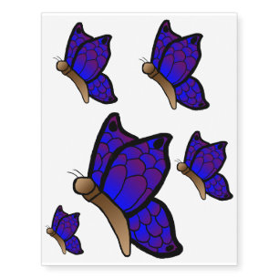 Blue/purple butterfly temporary tattoos