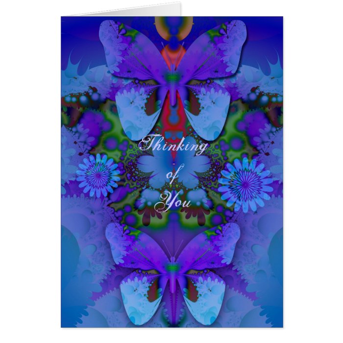 Blue / Purple Butterfly Thinking of You card