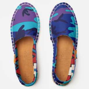 Blue & Purple Camouflage Abstract Pattern Espadrilles