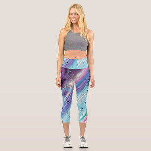 Blue-Purple Capri Leggings