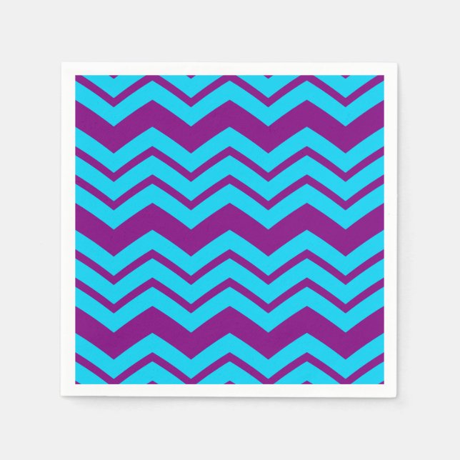 Blue Purple Chevron Zigzag Design  Napkins (Front)