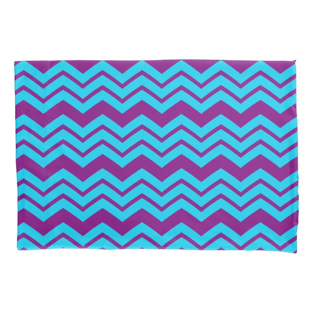 Blue Purple Chevron Zigzag Design  Pillow Case (Front)