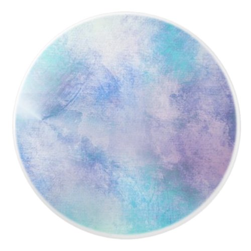 BLUE  PURPLE CLOUD DESIGN ON A CERAMIC KNOB