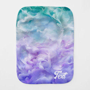 Blue & purple cloud swirl baby burp cloth