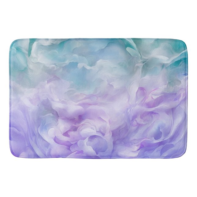 Blue & purple cloud swirl bath mat (Front)