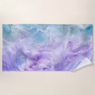 Blue & purple cloud swirl beach towel