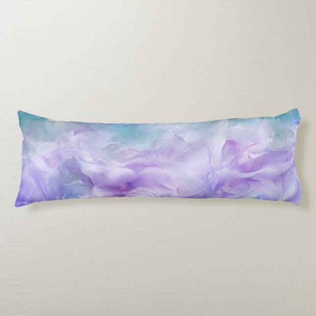 Blue & purple cloud swirl body pillow (Front)