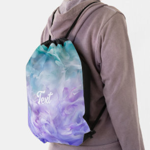 Blue & purple cloud swirl drawstring bag