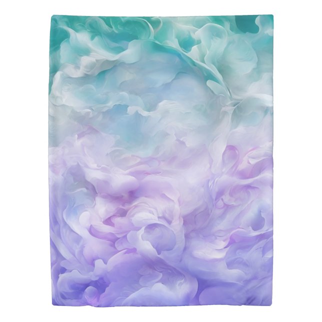 Blue & purple cloud swirl duvet cover (Front)