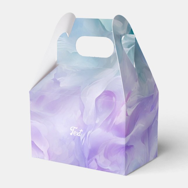 Blue & purple cloud swirl favor boxes (Front Side)