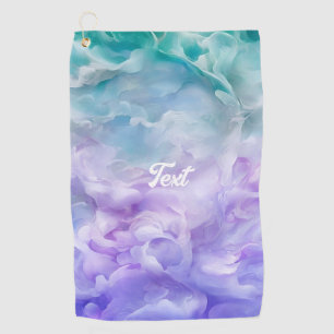 Blue & purple cloud swirl golf towel