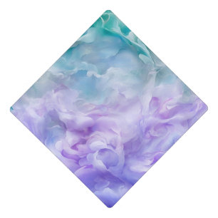 Blue & purple cloud swirl graduation cap topper