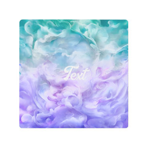 Blue & purple cloud swirl metal print