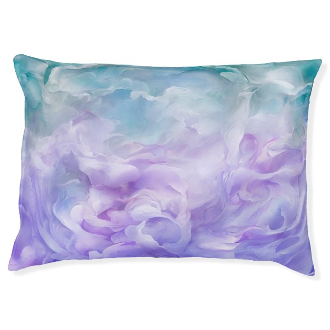 Blue & purple cloud swirl pet bed (Front)