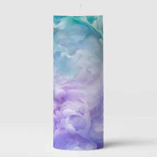 Blue & purple cloud swirl pillar candle