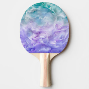 Blue & purple cloud swirl ping pong paddle