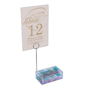 Blue & purple cloud swirl place card holder