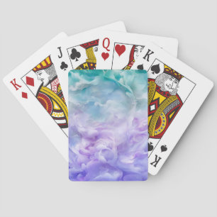 Blue & purple cloud swirl poker cards