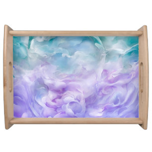 Blue & purple cloud swirl serving tray
