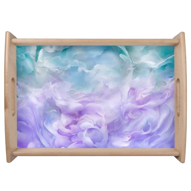 Blue & purple cloud swirl serving tray (Front)
