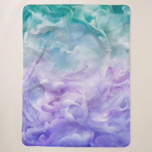 Blue & purple cloud swirl sherpa blanket