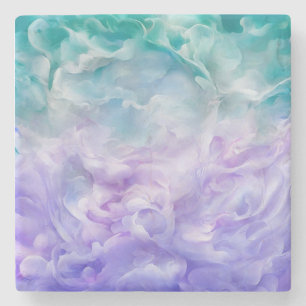 Blue & purple cloud swirl stone coaster
