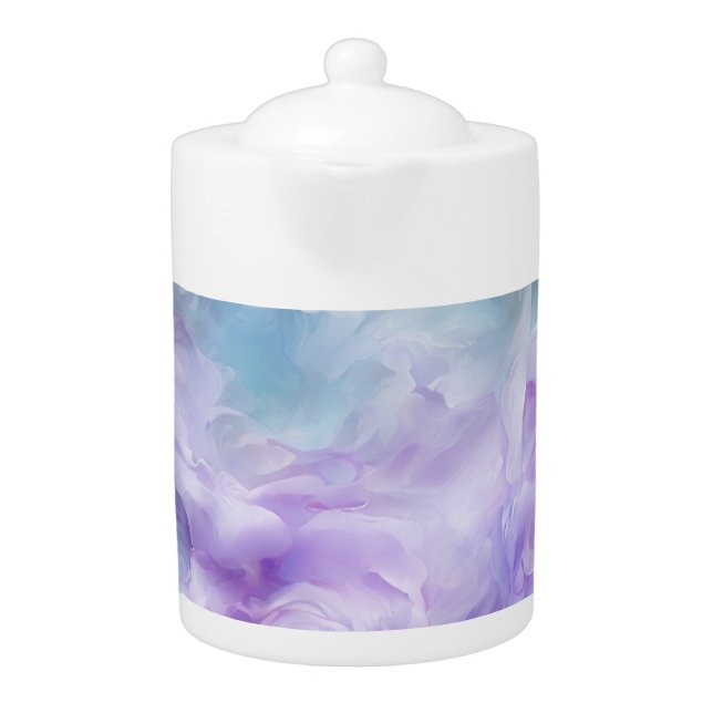 Blue & purple cloud swirl teapot (Front)