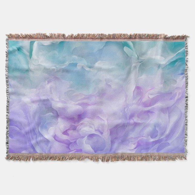 Blue & purple cloud swirl throw blanket (Front)