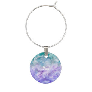 Blue & purple cloud swirl wine charm