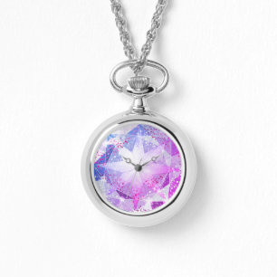 Blue Purple Compass Gemstone Rhinestone Look Watch