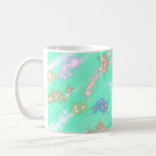 Blue purple curvy shapeslines wavy pattern design coffee mug